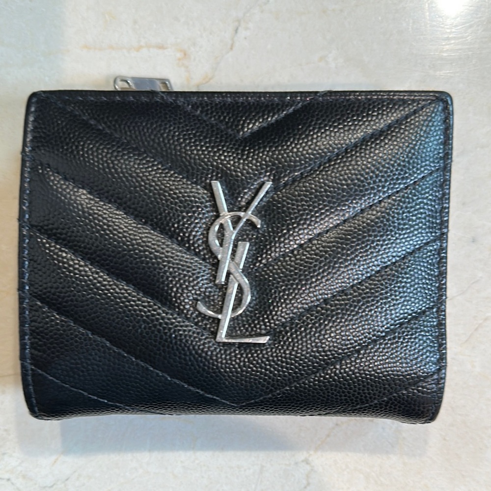 Saint Laurent Black Leather Bi-Fold Wallet